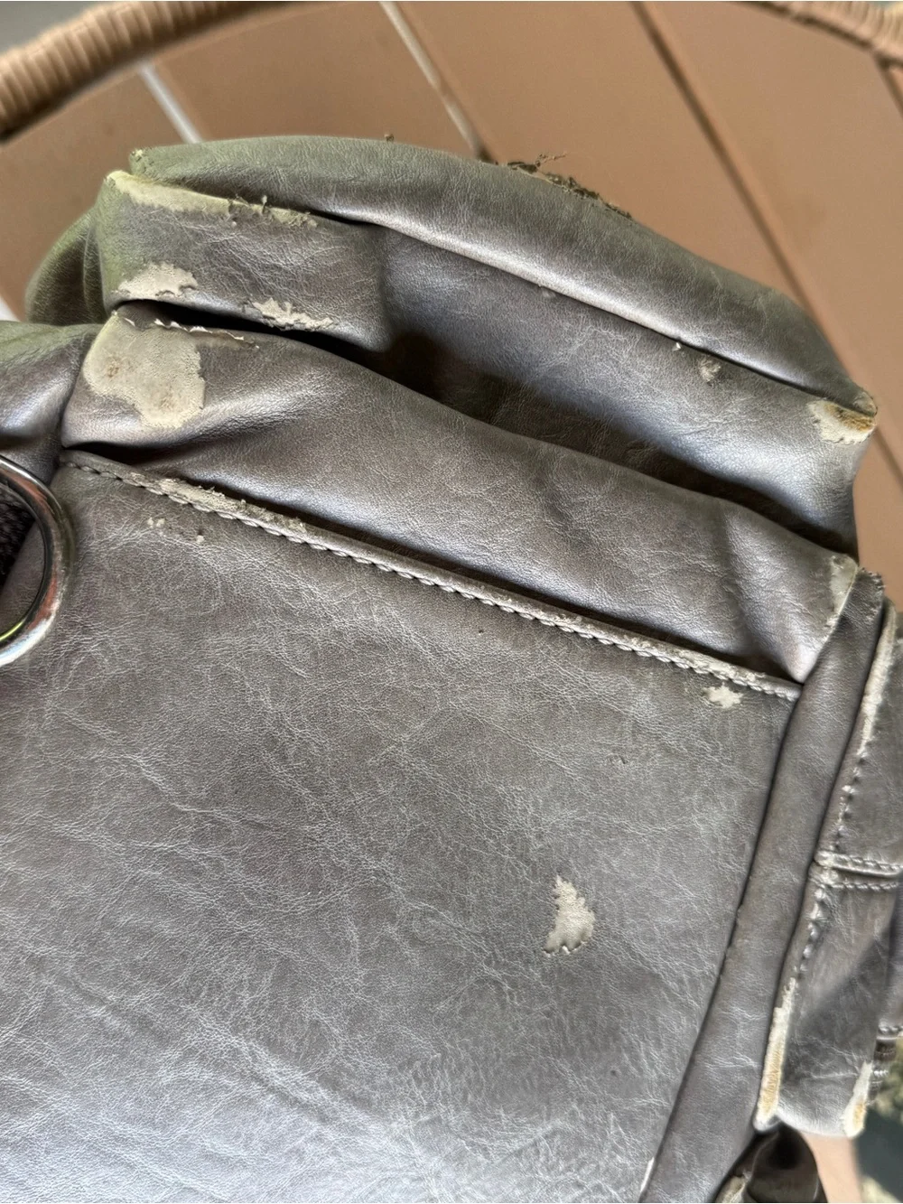 House of Flynn Leather-Style large Camera Bag - Gray